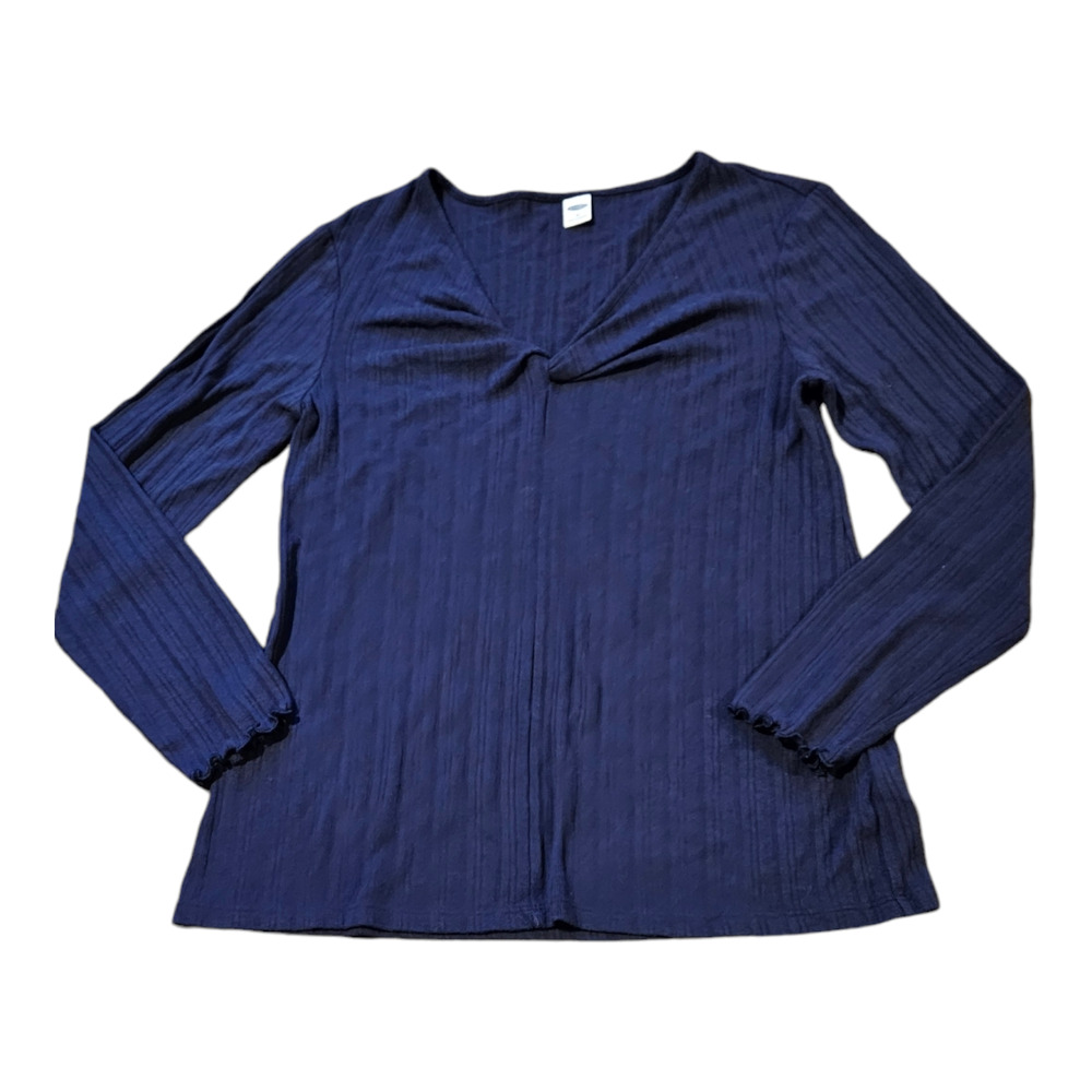 Old Navy Medium Blue Long Sleeve Long Sleeve V-Neck Pullover Shirt